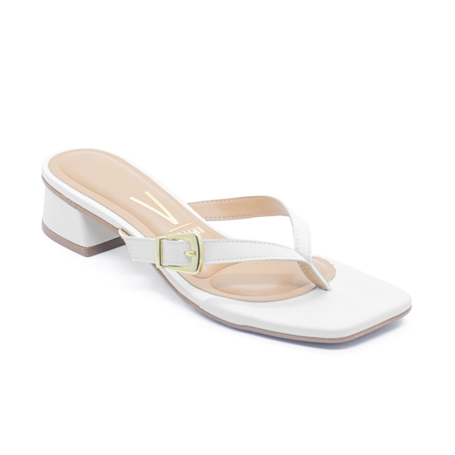 Tamanco Salto Vizzano Feminino Branco Off