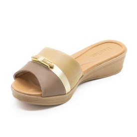 Tamanco Usaflex Anabela Feminino Amendoa