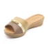 Tamanco Usaflex Anabela Feminino Amendoa