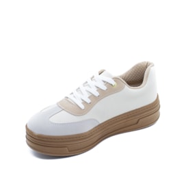 Tênis Casual Beira Rio Feminino Branco Off
