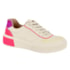 Tênis Casual Beira Rio Feminino Branco Off e Pink