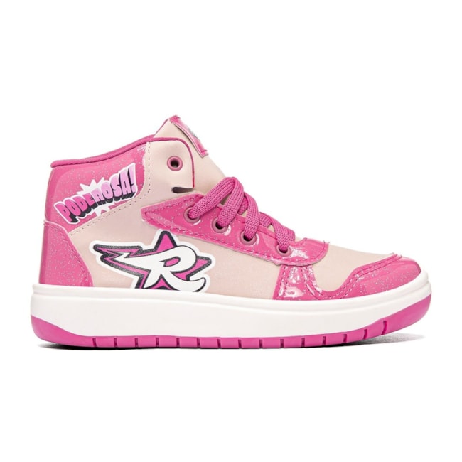 Tênis Casual Cano Longo Disney Feminino Infantil Rosa