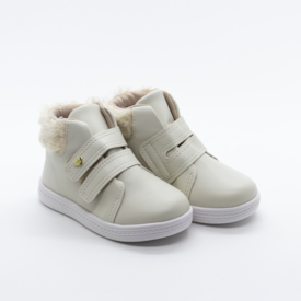 Tênis Casual Cano Longo Infantil Feminino Branco Off