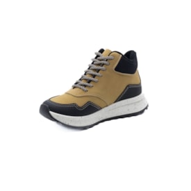 Tenis Casual Cano Longo Infantil Molekinho Masculino Mostarda