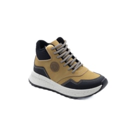 Tenis Casual Cano Longo Infantil Molekinho Masculino Mostarda