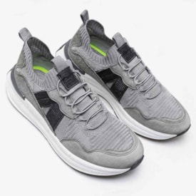 Tênis Casual Democrata Denim Brad Ultra Light Masculino Cinza