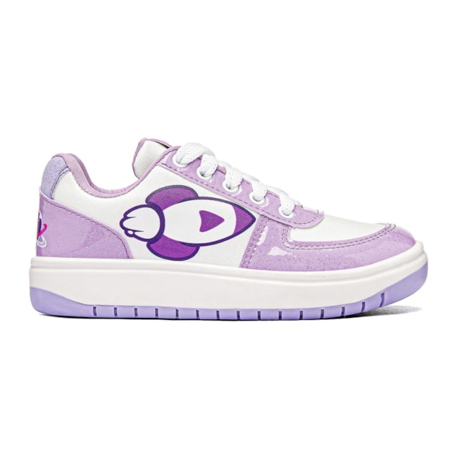 Tênis Casual Dos Rosa Katlen Feminino Infantil Branco e Lilás