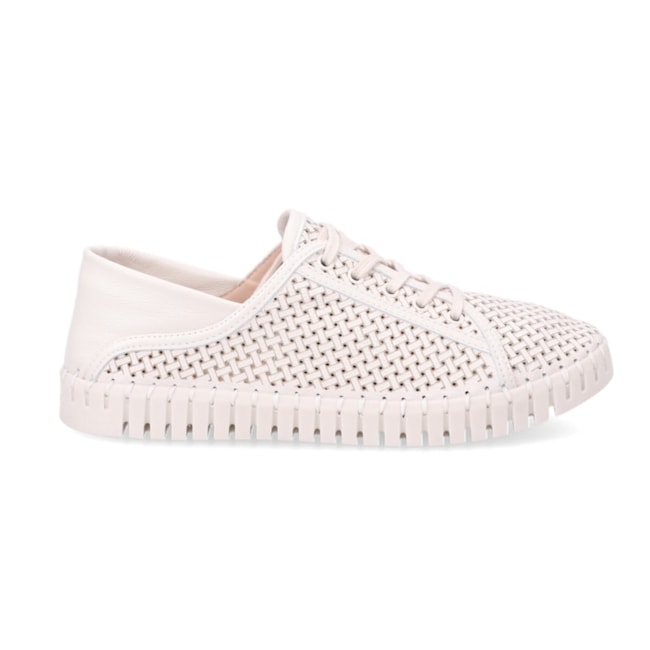 Tênis Casual Em Couro Luz Da Lua Feminino New Ridge