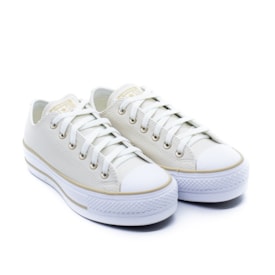 Tênis Casual Flat Converse Feminino Bege Claro