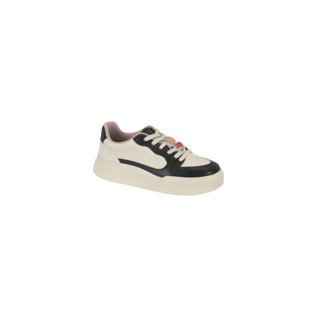 Tênis Casual Flat Moleca Feminino Branco Off