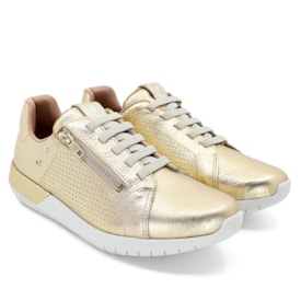 Tenis Casual Metalizado Usaflex Feminino Prata Velha