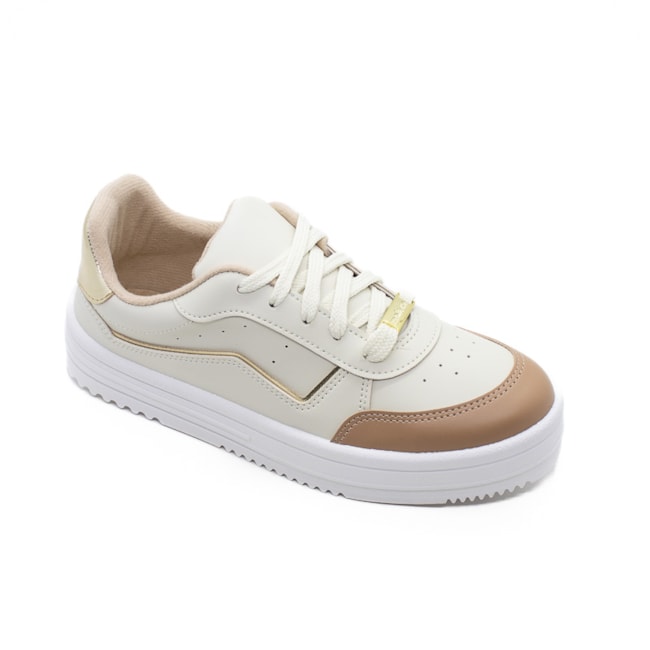 Tênis Casual Moleca Feminino Branco Off