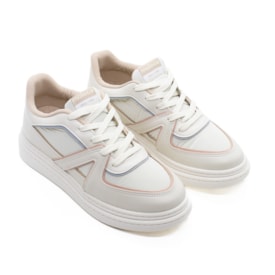 Tênis Casual Moleca Feminino Branco Off