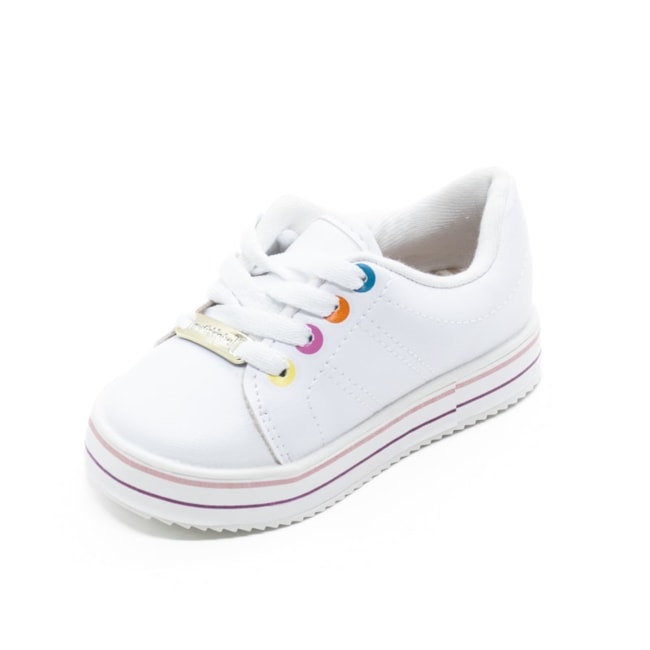 Tenis Casual Molekinha Infantil Feminino Branco