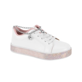 Tênis Casual Molekinha Infantil Feminino Branco