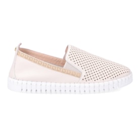 Tênis Casual Slip On Em Couro Luz Da Lua Feminino Gorgurao