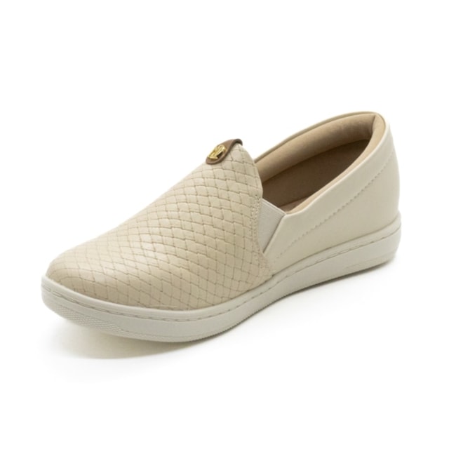 Tenis Casual Slip On Modare Feminino Creme