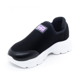 Tenis Casual Slip On Molekinha Infantil Feminino Preto