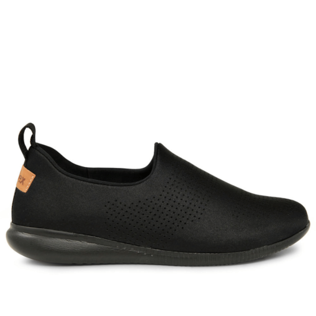 Tenis Casual Slip On Usaflex Elastano Laser Feminino Preto