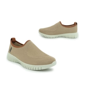 Tenis Casual Slip On Usaflex Feminino Camel