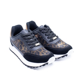 Tênis Casual Vizzano Feminino Preto Multi