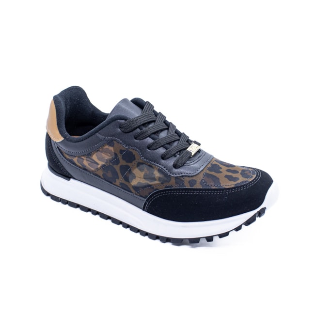 Tênis Casual Vizzano Feminino Preto Multi