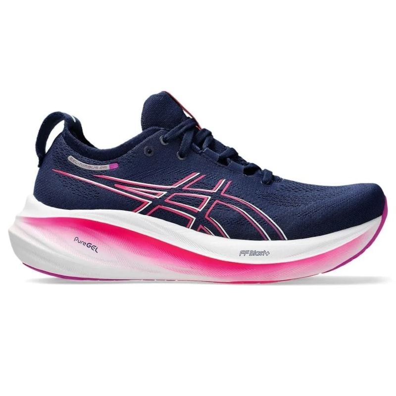 Tênis Esportivo Asics Gel-Nimbus 26 Feminino e Magenta Azul - Lumman
