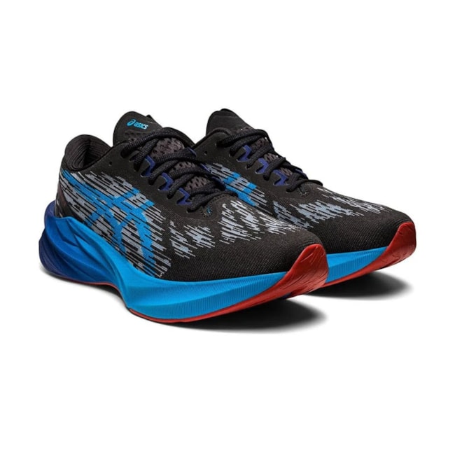 Tênis Esportivo Asics Novablast 3 Masculino  e Preto