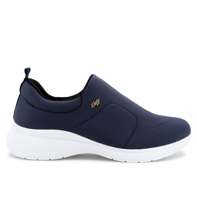Tênis Slip On Azul Elastano Usaflex Feminino New Blue