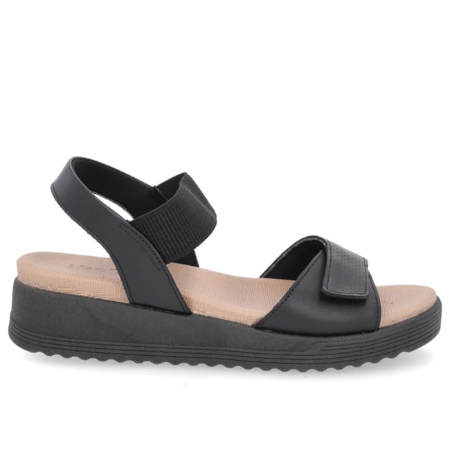 Usaflex Sandalia Flat Baixa Fem Ad Al2502 Preto