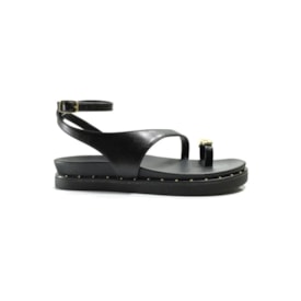 Via Marte Sandalia Flat Baixa Fem Ad 169-016 Preto